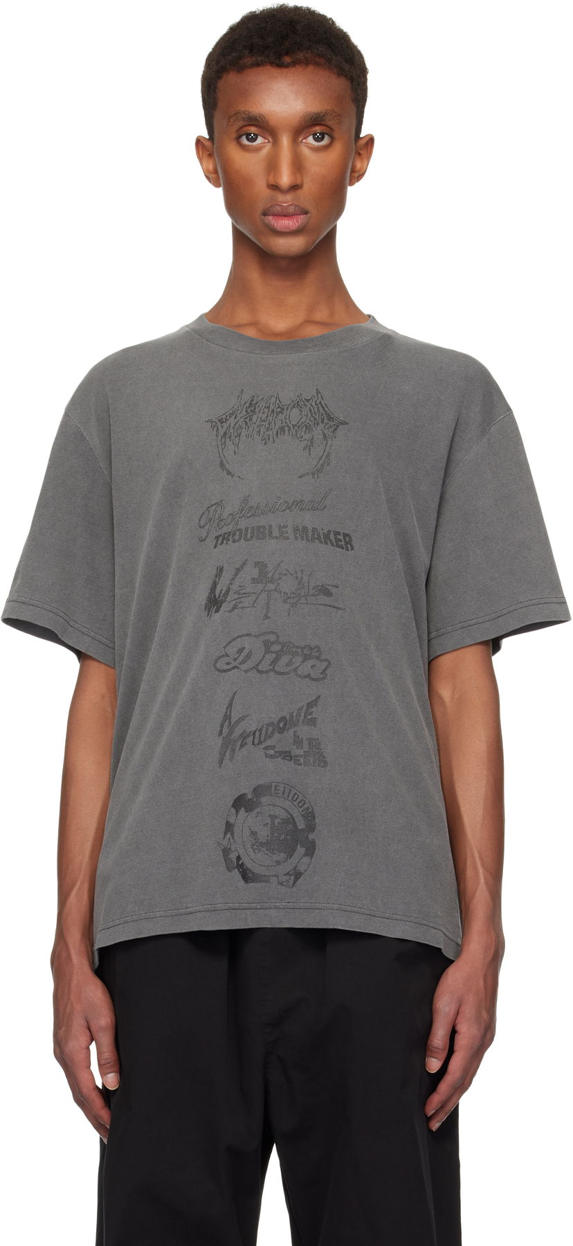 T-paita We11done We11done Multi Logo Graphic T-Shirt Harmaa | WD-TT3-24-777-U-CH
