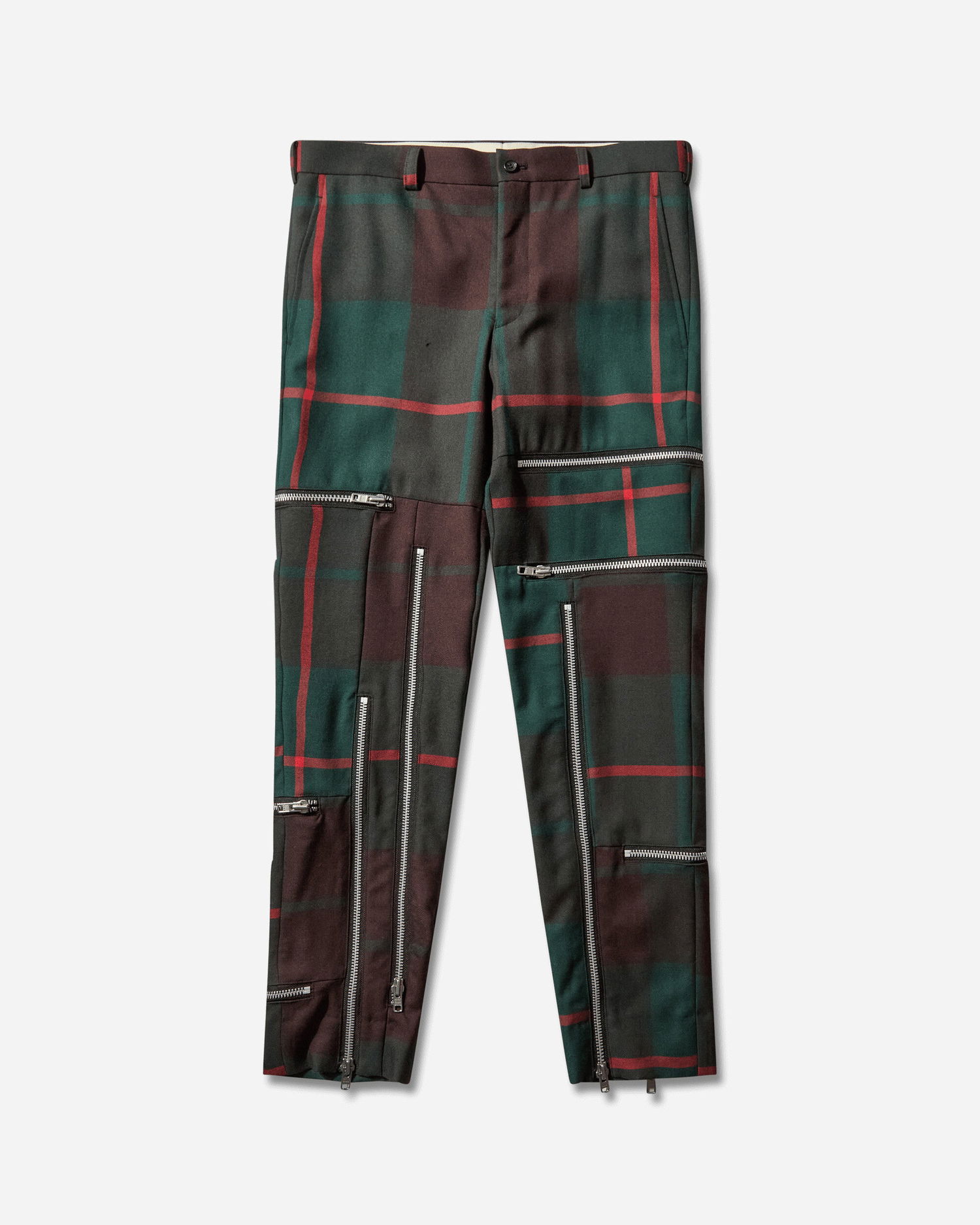 Housut Comme des Garçons Wool Tartan Check Zip Trousers Monivärinen | PP-P034-W25 2, 1