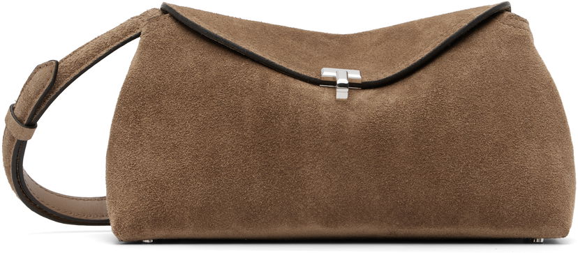 Käsilaukku TOTEME Totême T-Lock Suede Clutch Ruskea | 241-WAL944-LE0004