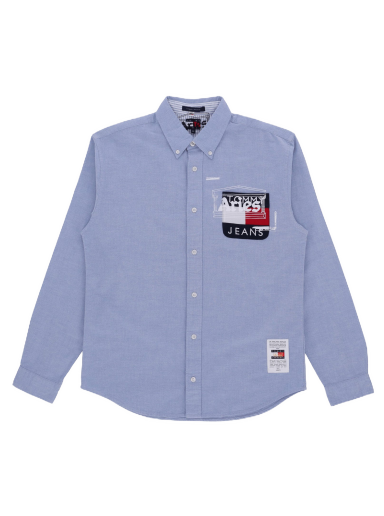 Paita Aries x Tommy Remade: Overprinted Pocket Shirt Sininen | THAR40009 BLU