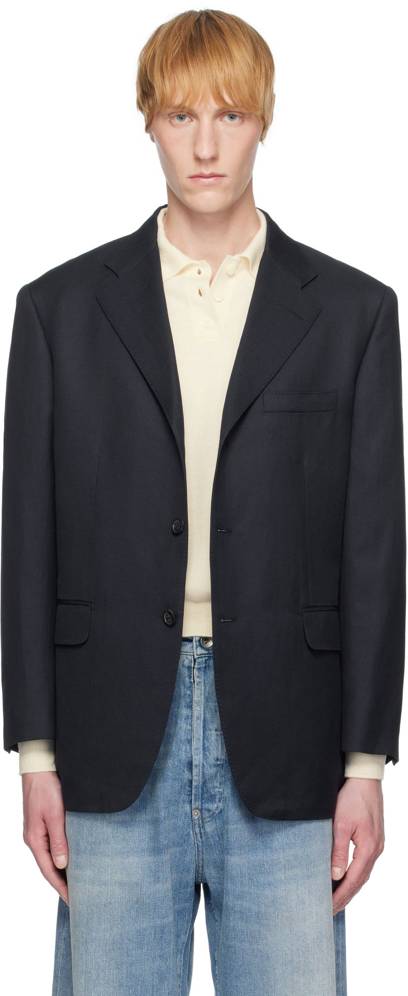 Takki Maison Margiela Maison Margiela Work-In-Progress Blazer Tummansininen | S50BN0537 M35287