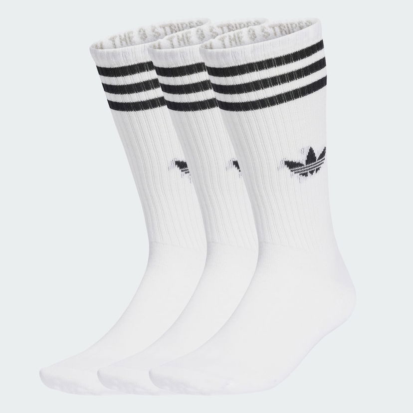 Sukat adidas Performance 3-Stripes High Crew Socks - 3 Pairs Valkoinen | JV7416
