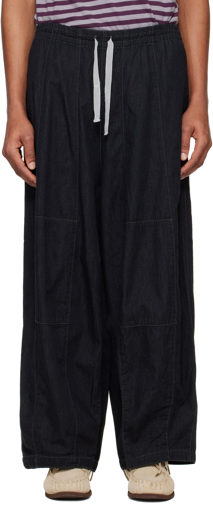 Housut Needles NEEDLES H.D. Drawstring Wide-Leg Jeans Musta | QV156