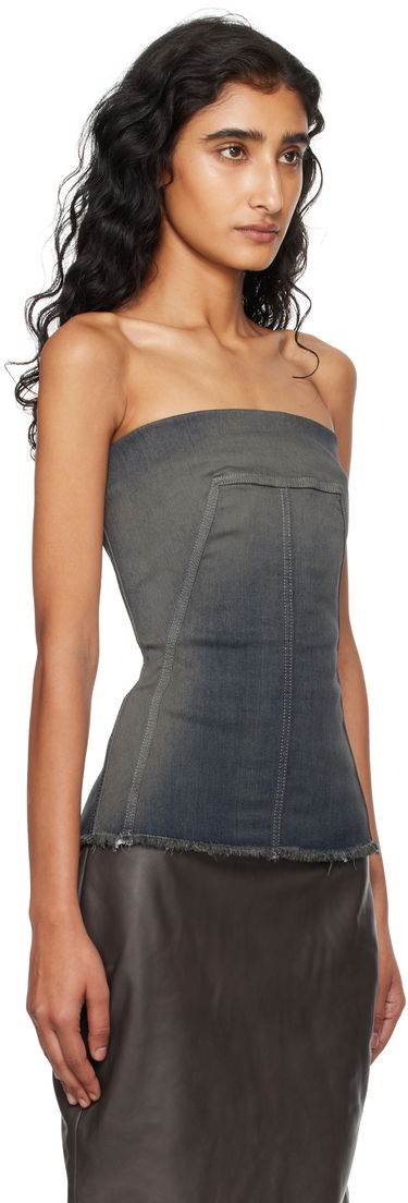 Tankkitoppi Rick Owens Rick Owens Concordians Denim Bustier Top Harmaa | RP02E4127 SDKDEG, 1