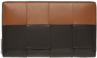 Brown & Tan Cassette Zip Around Wallet