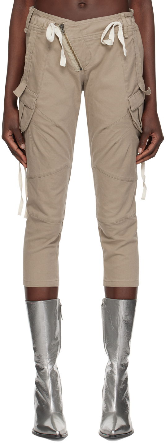 Cargo housut Ottolinger Ottolinger Cropped Cargo Pants Beige | 0903801