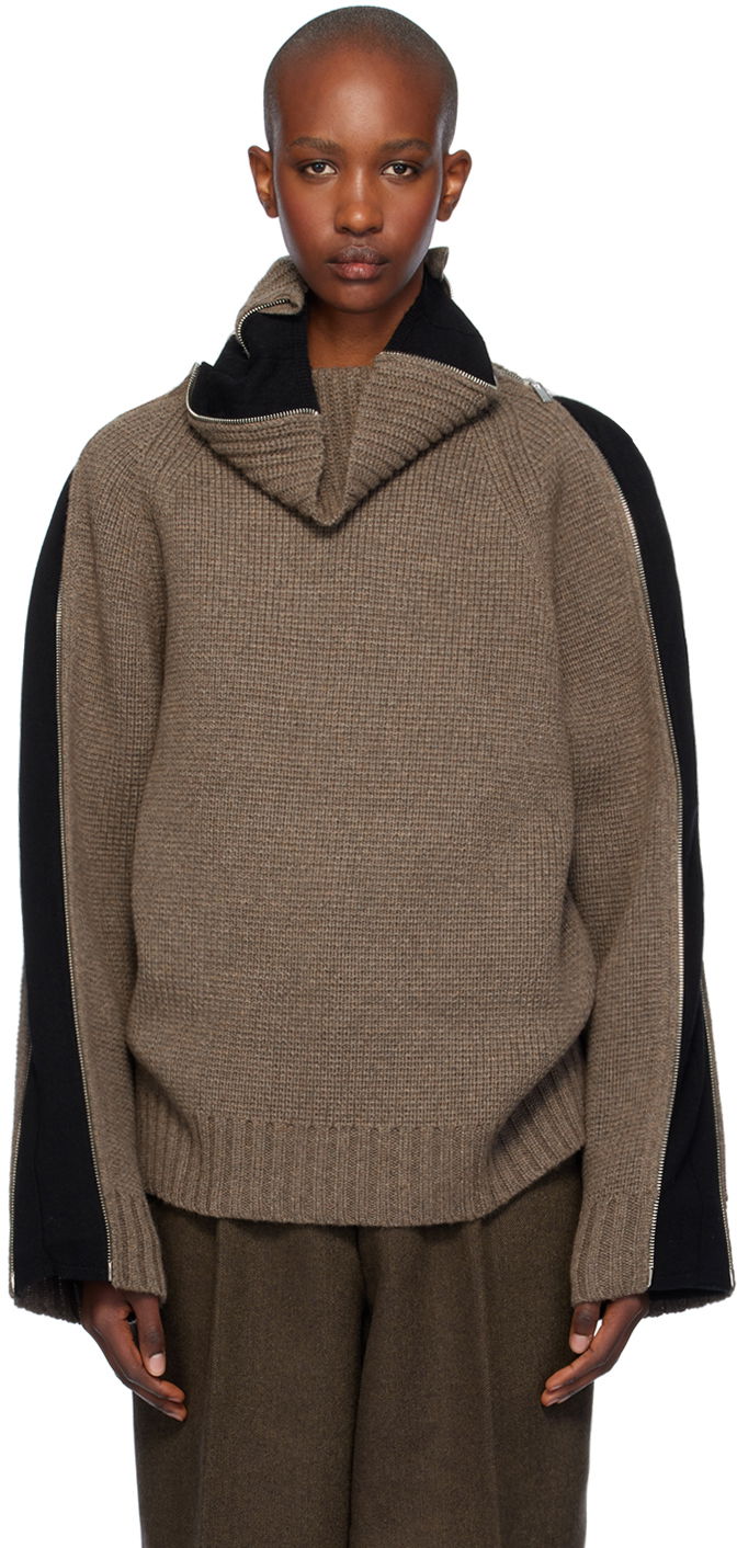 Villapaita Helmut Lang Turtleneck Wool-Blend Sweater Ruskea | O06HW797