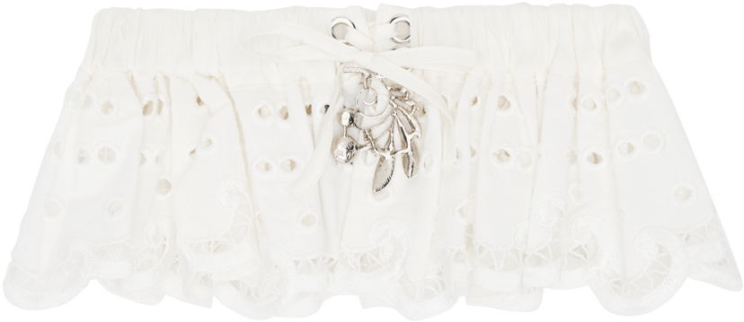 Vyöt Chopova Lowena Exclusive Off-White Ruffled Garter Valkoinen | W6340