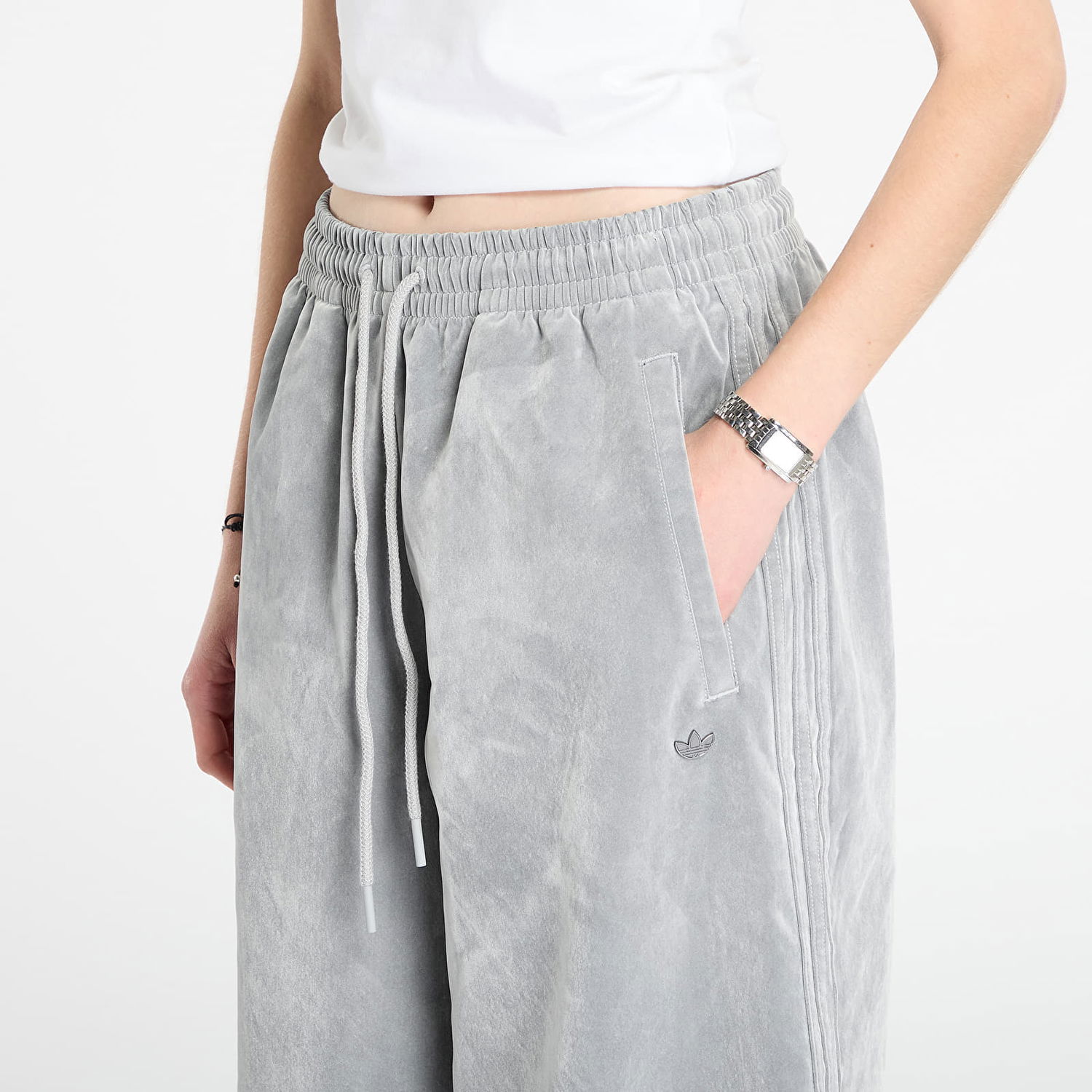 Verryttelyhousut adidas Originals Brushed Twill Oversized Firebird Track Pants Harmaa | JW7331, 1