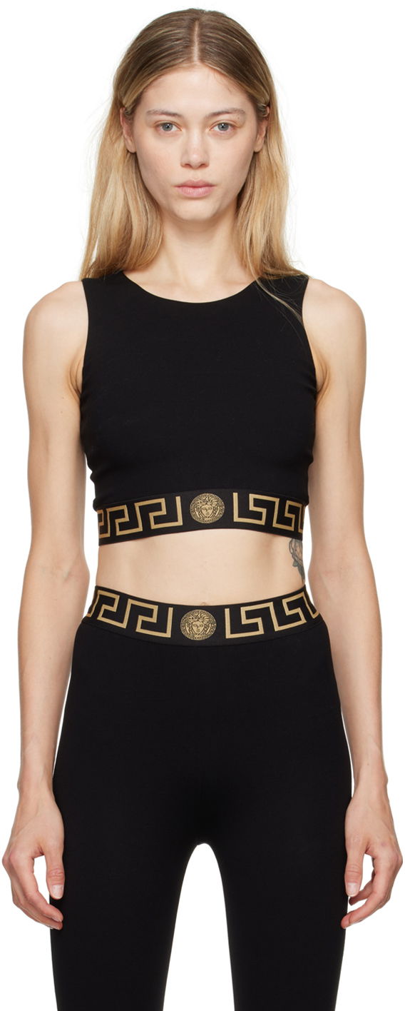 Tankkitoppi Versace Versace Greca Border Sports Bra Musta | 1015878_1A11143_1B000