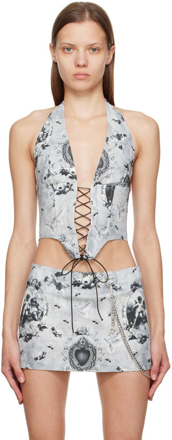 Hame Miaou Miaou Mara Lace-Up Corset Top Harmaa | 7048SCPAR