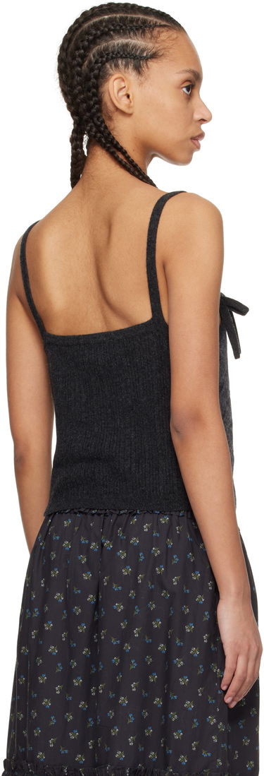 Tankkitoppi GANNI Gray Cashmere Mix Strap Tank Top Musta | K2417, 2