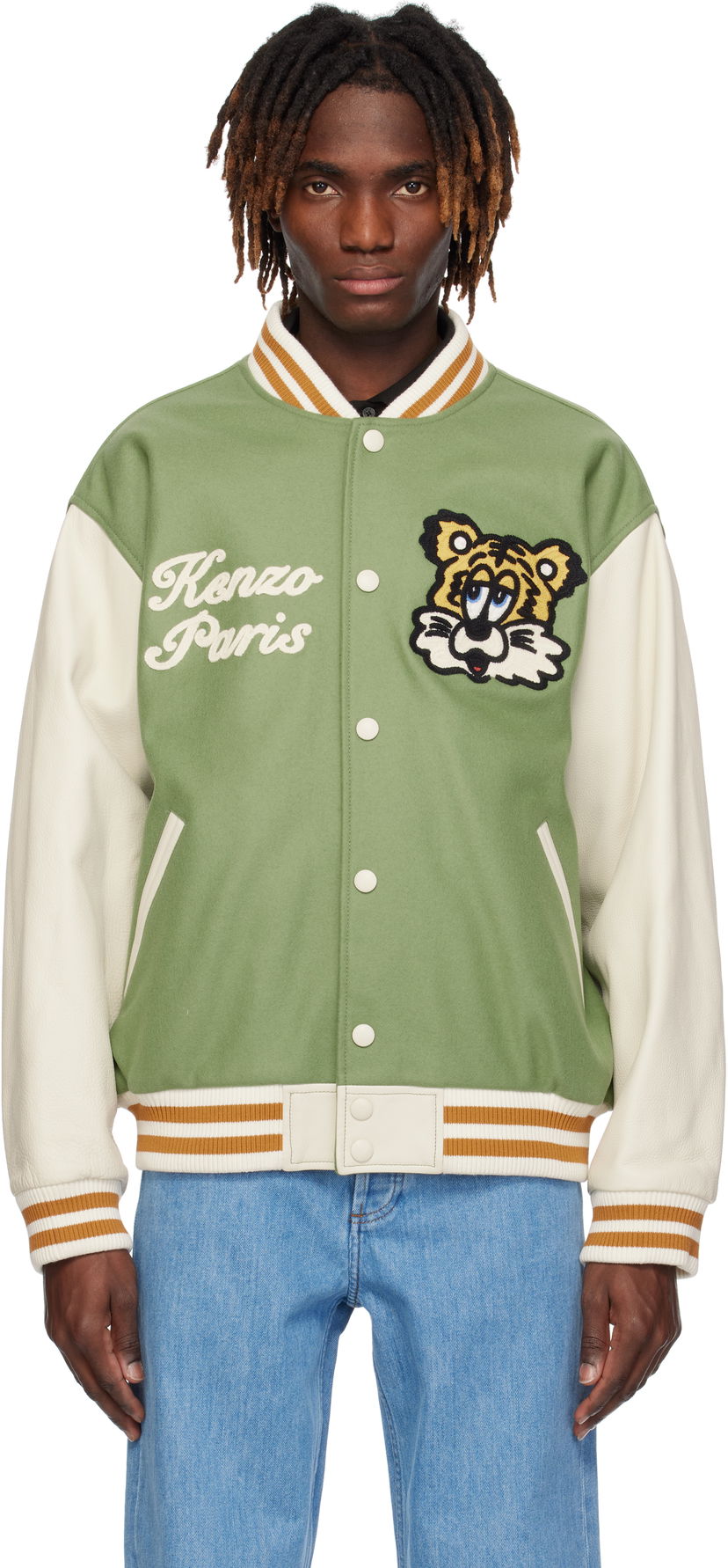 Bomber-takki KENZO VERDY Edition Varsity Bomber Jacket Vihreä | FF58BL1509OH