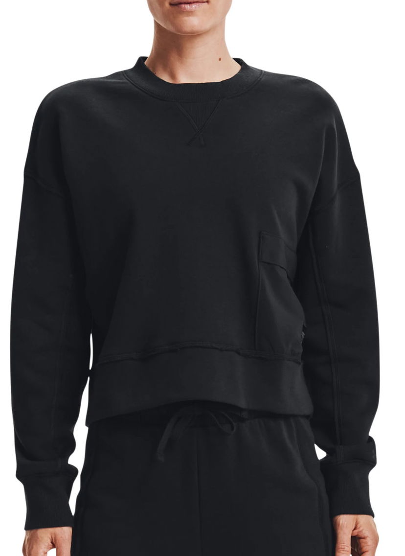 Huppari Under Armour Project Rock Fleece Crew Sweatshirt Musta | 1365989-001