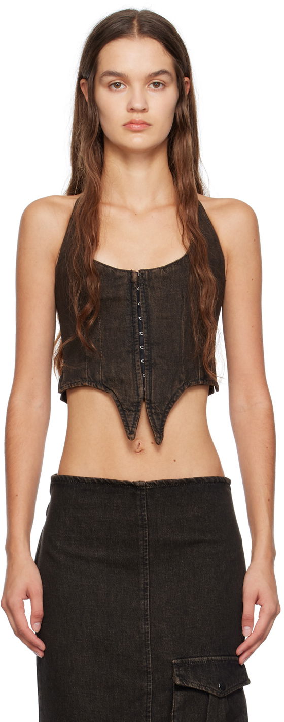 Tankkitoppi Miaou Miaou Dani Denim Halter Top Ruskea | 7077SD4BLK