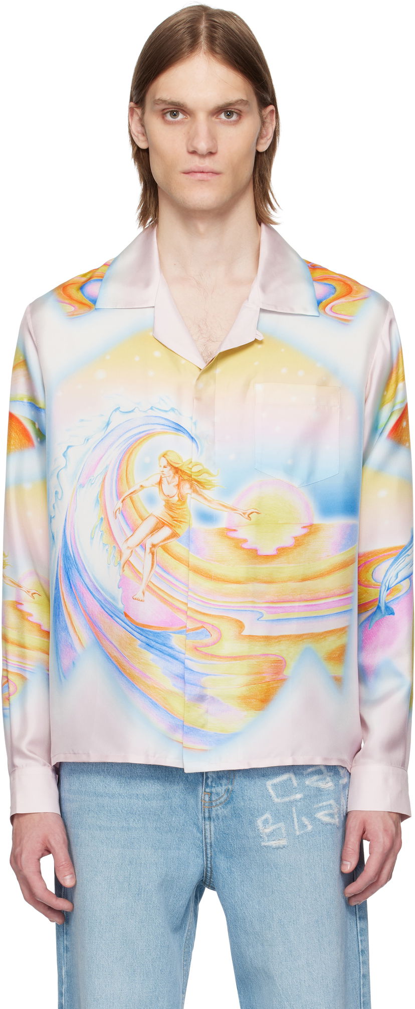 Paita Casablanca Casablanca Psychedelic Nirvana Silk Shirt Monivärinen | U-MS25-SH-006-05