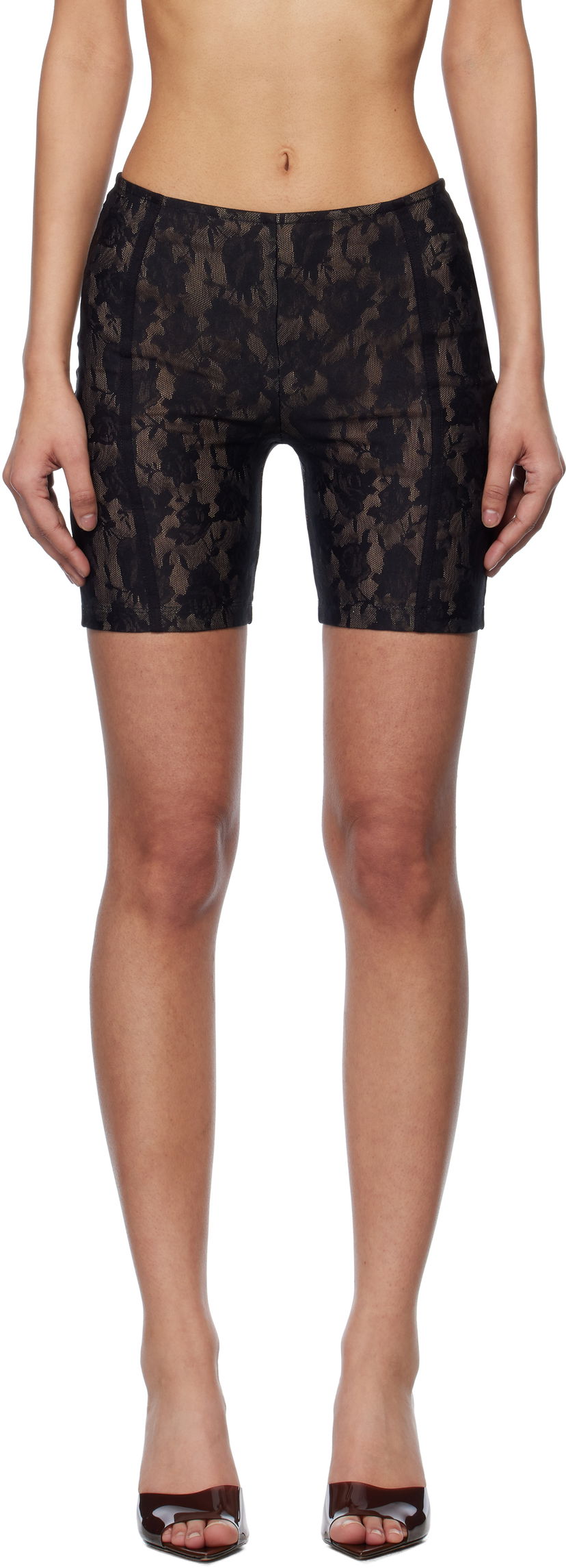 Shortsit MISBHV MISBHV Stella Lace Shorts Musta | 250W354