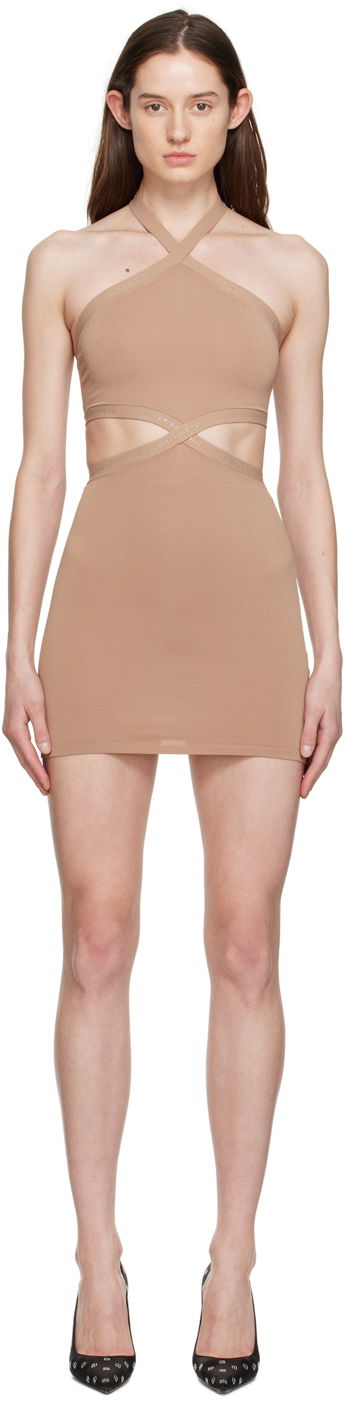 Mekko Alexander Wang Alexander Wang Halter Mini Dress Beige | 4KC1236038, 0