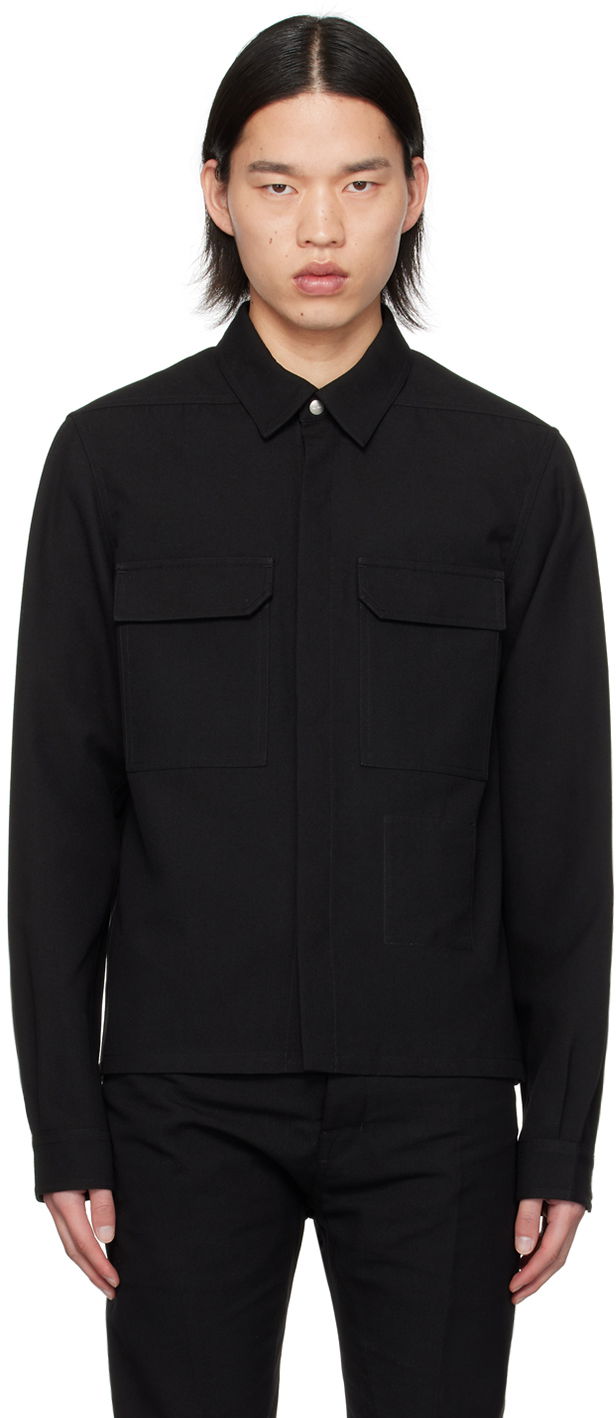 Paita Rick Owens Rick Owens Cropped Shirt Musta | RL01D3234 TWRP