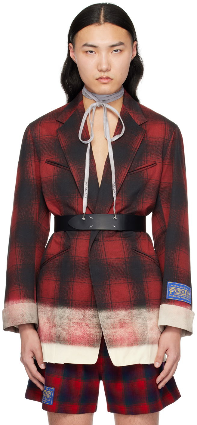 Paita Maison Margiela Contrast Plaid Blazer Punainen | S50BN0515 M35005