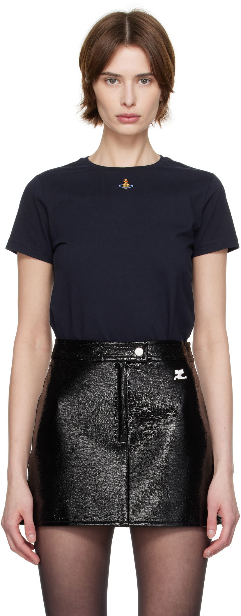 Hame Vivienne Westwood Vivienne Westwood Orb Peru T-Shirt Musta | 3G010017-J001M-