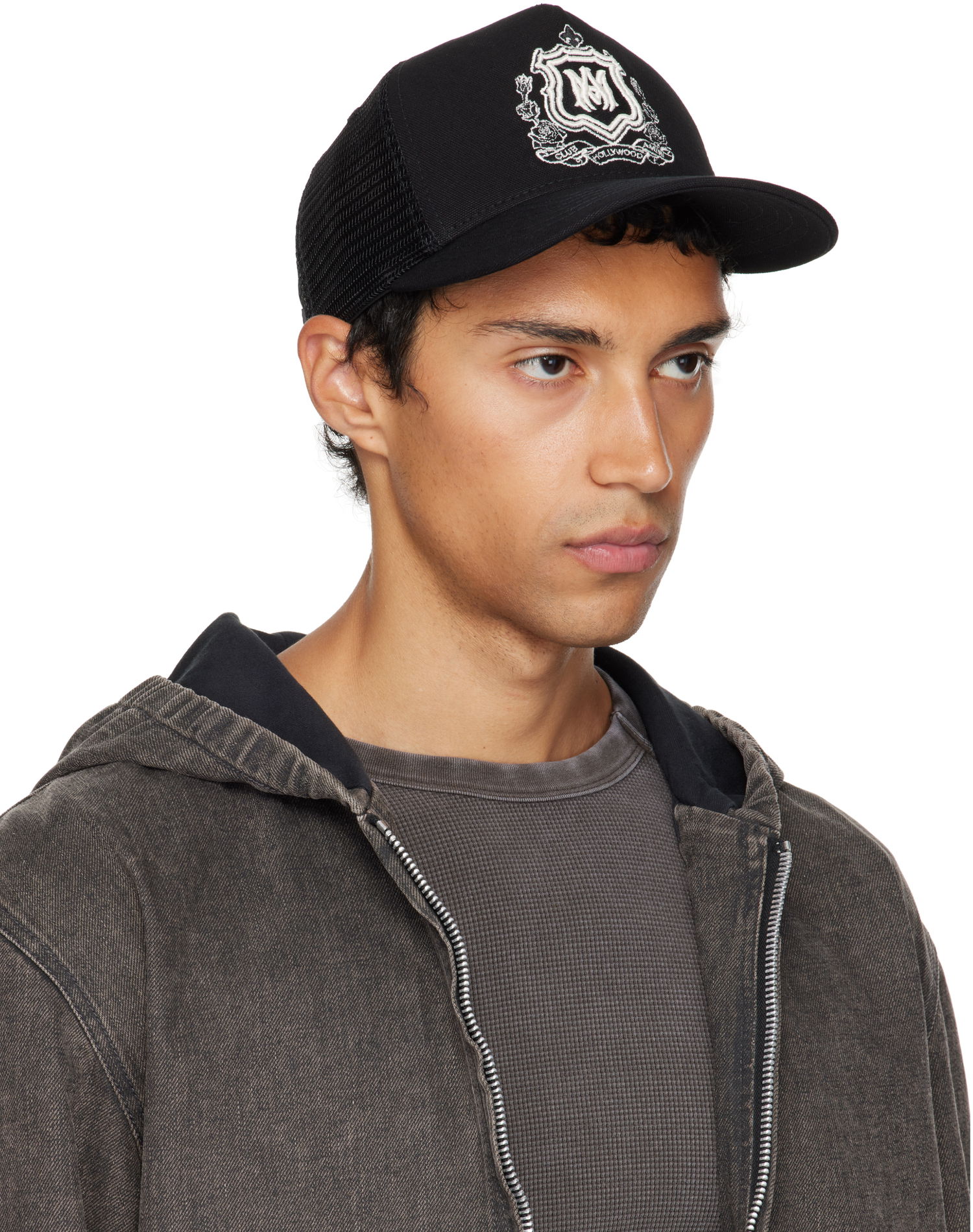 Korkki AMIRI AMIRI MA Crest Trucker Cap Musta | AMHATR1037, 1