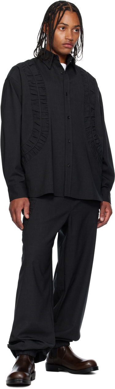 Paita sage NATION SAGE NATION Fossil Wool Shirt Musta | S081 Fossil Shirt, 3