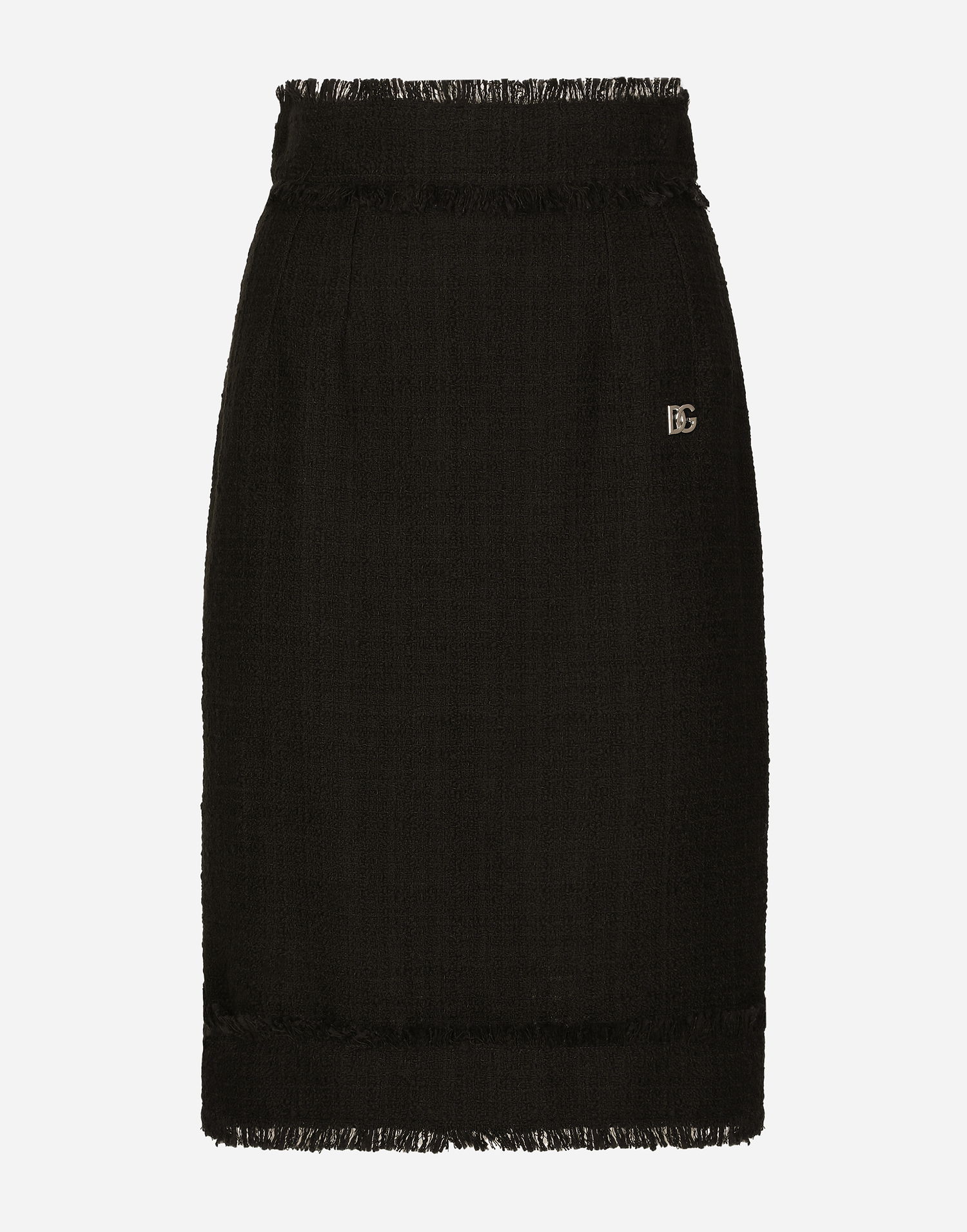 Hame Dolce & Gabbana Tweed Midi Skirt With Logo Musta | F4CTCTFMTACN0000, 0