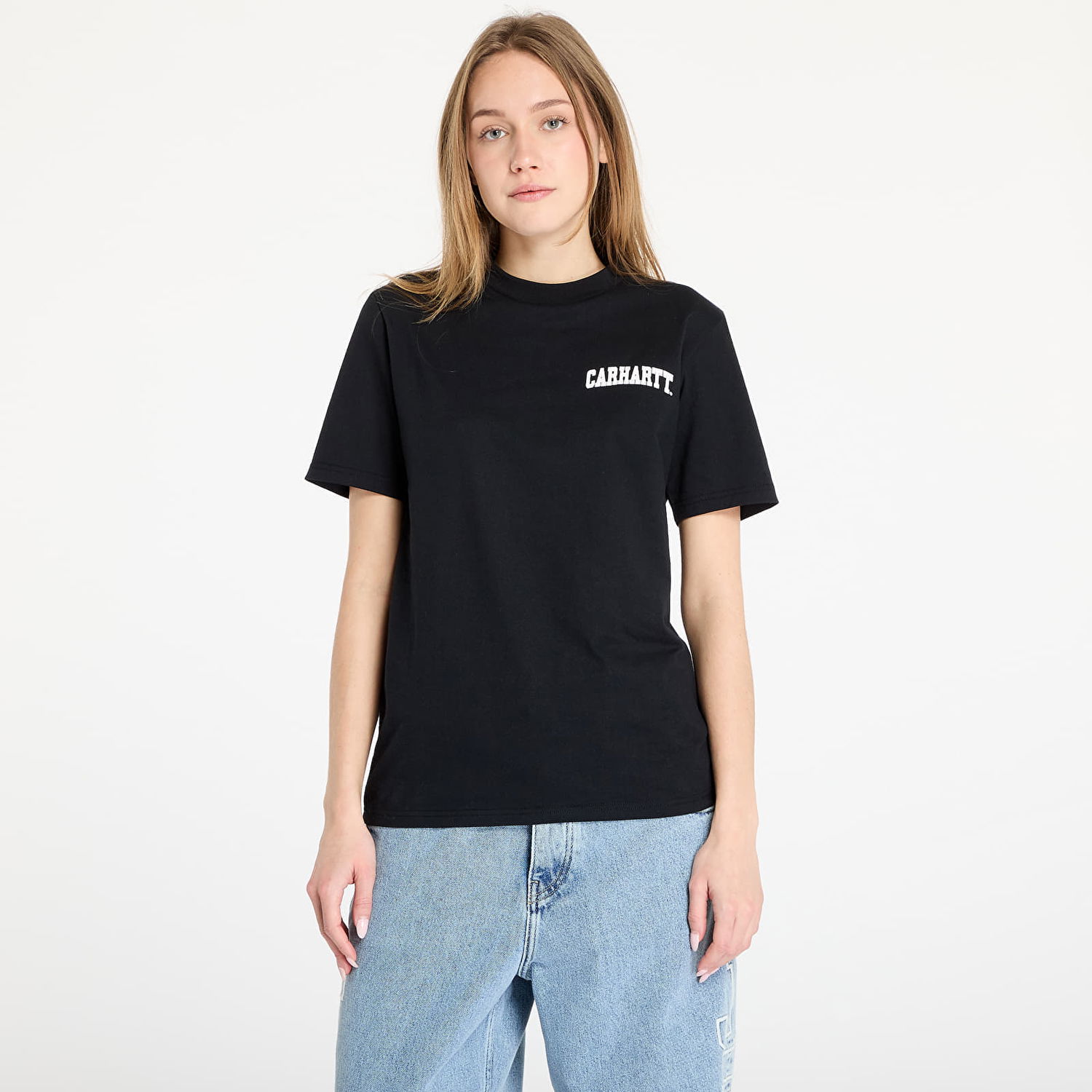 T-paita Carhartt WIP University Script Short Sleeve T-Shirt Musta | I034852.0D2XX, 0