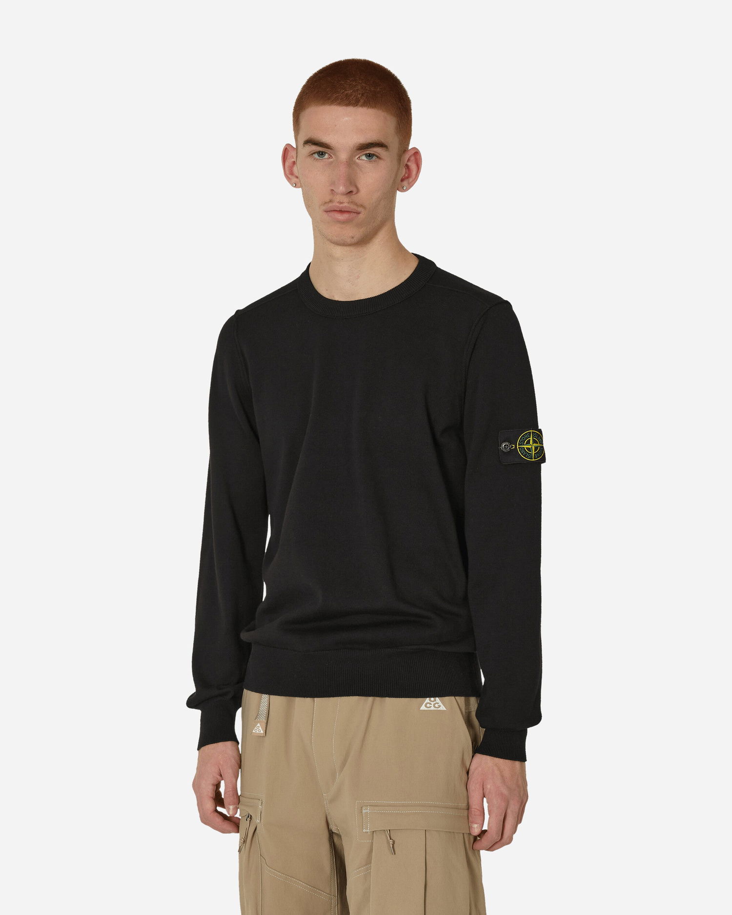 Villapaita Stone Island Cotton Crewneck Sweater Musta | 8015540B2 A0029, 1
