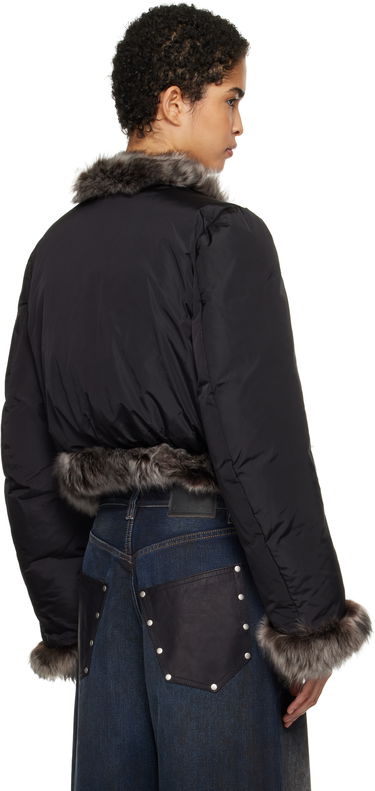 Puffer takki Alexander Wang Alexander Wang Fur Trim Down Jacket Musta | 1WC4242573, 2