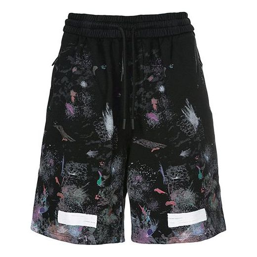 Shortsit Off-White Splash Ink Pattern Shorts Musta | OMCB009F176190329901, 0