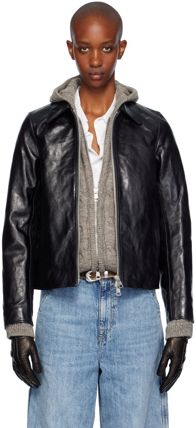 Takki OUR LEGACY Mini Leather Jacket Musta | W4239MTD