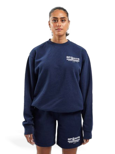 Huppari Sporty & Rich Sports Crewneck Tummansininen | CR492NA