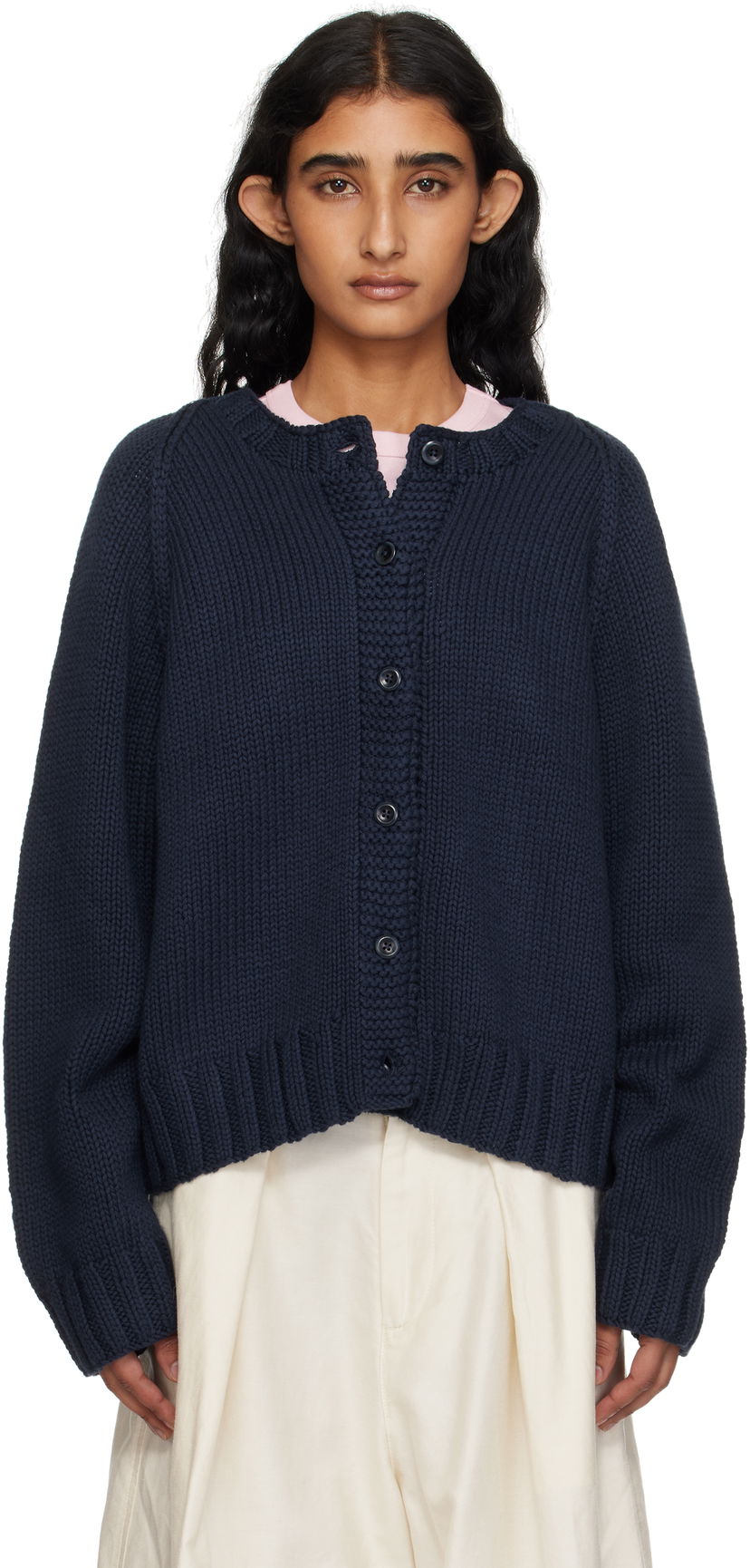 Villapaita YMC YMC Atomic Cardigan Tummansininen | Q8YMF