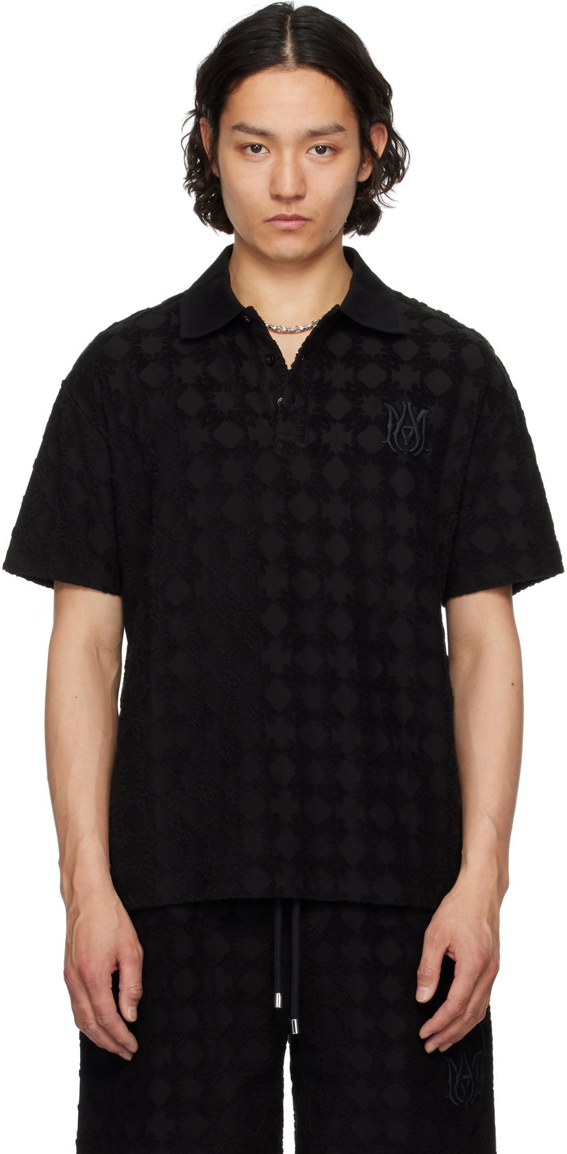 Poolopaita AMIRI AMIRI MA Quad Toweling Polo Musta | AMJYPO1015