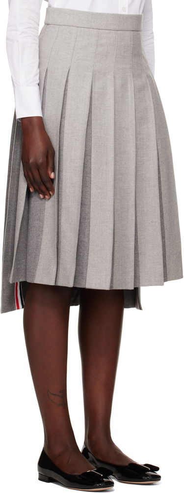 Hame Thom Browne Wool Flannel Pleated Midi Skirt Harmaa | FGC441A-F0580, 1