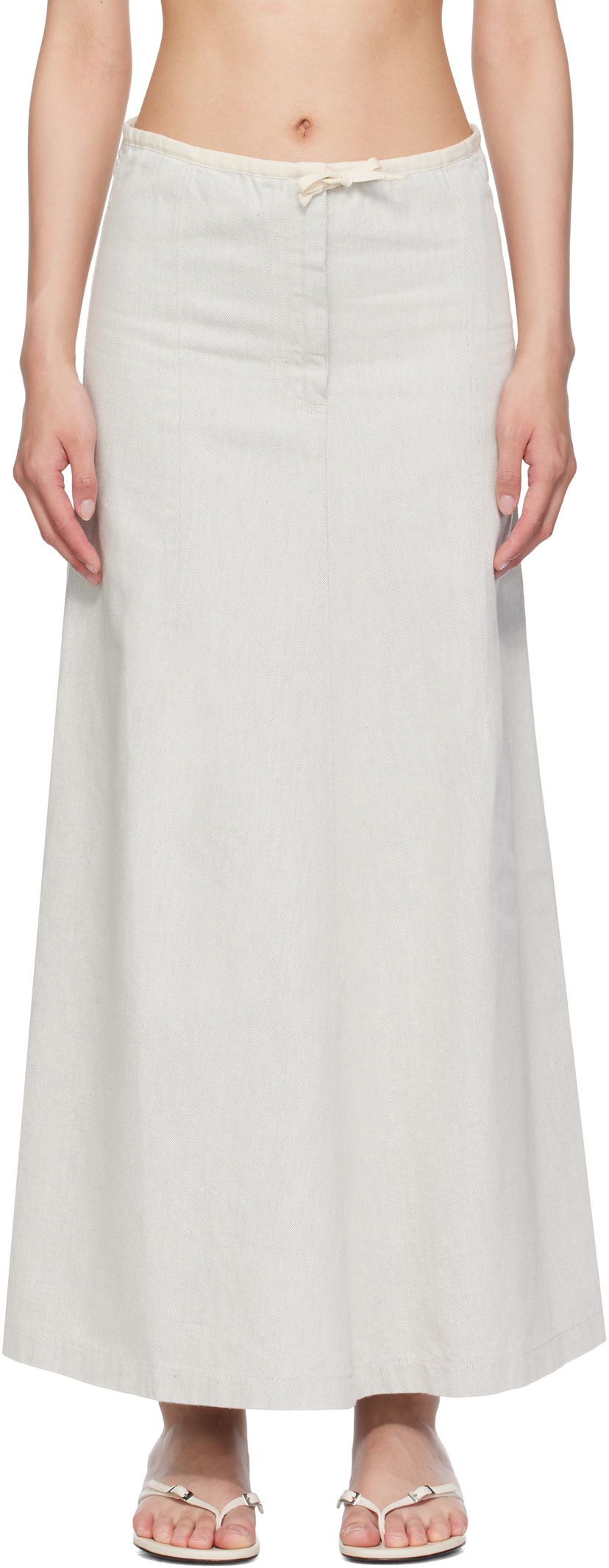 Hame Baserange Baserange Arthur Denim Maxi Skirt Valkoinen | SKAR-DE-SU25