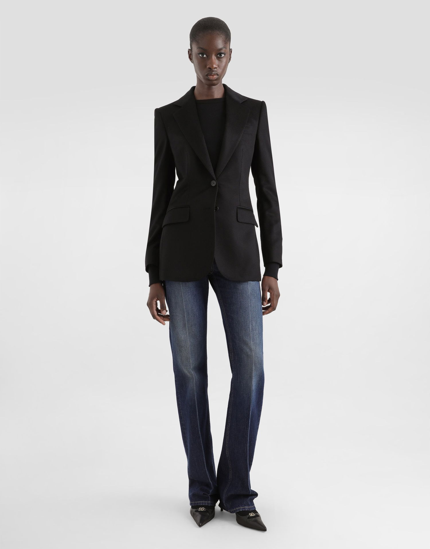 Takki Dolce & Gabbana Dolce & Gabbana Single-Breasted Silk and Cashmere Jacket Musta | F29KNTGDDC0N0000, 1