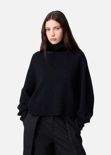 Villapaita AXEL ARIGATO Maeve Turtleneck Boxy Fit Cropped Sweater Musta | A3324001, 2