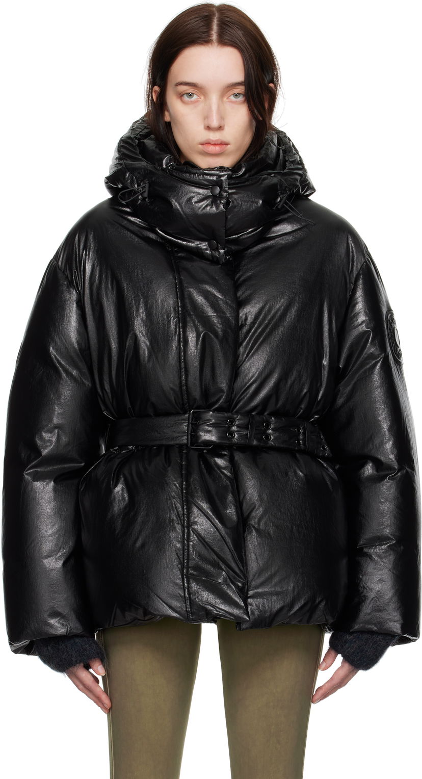 Puffer takki Acne Studios Hooded Puffer Down Jacket Musta | A90609-