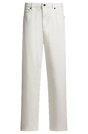 Jeans BOSS Modern-Fit Rigid Denim Jeans Valkoinen | 50535134
