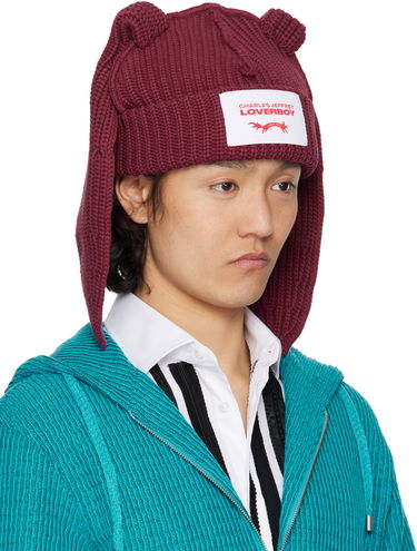 Pipo Charles Jeffrey Loverboy Charles Jeffrey LOVERBOY Chunky Knit Rabbit Beanie Burgundia | 54130402, 1