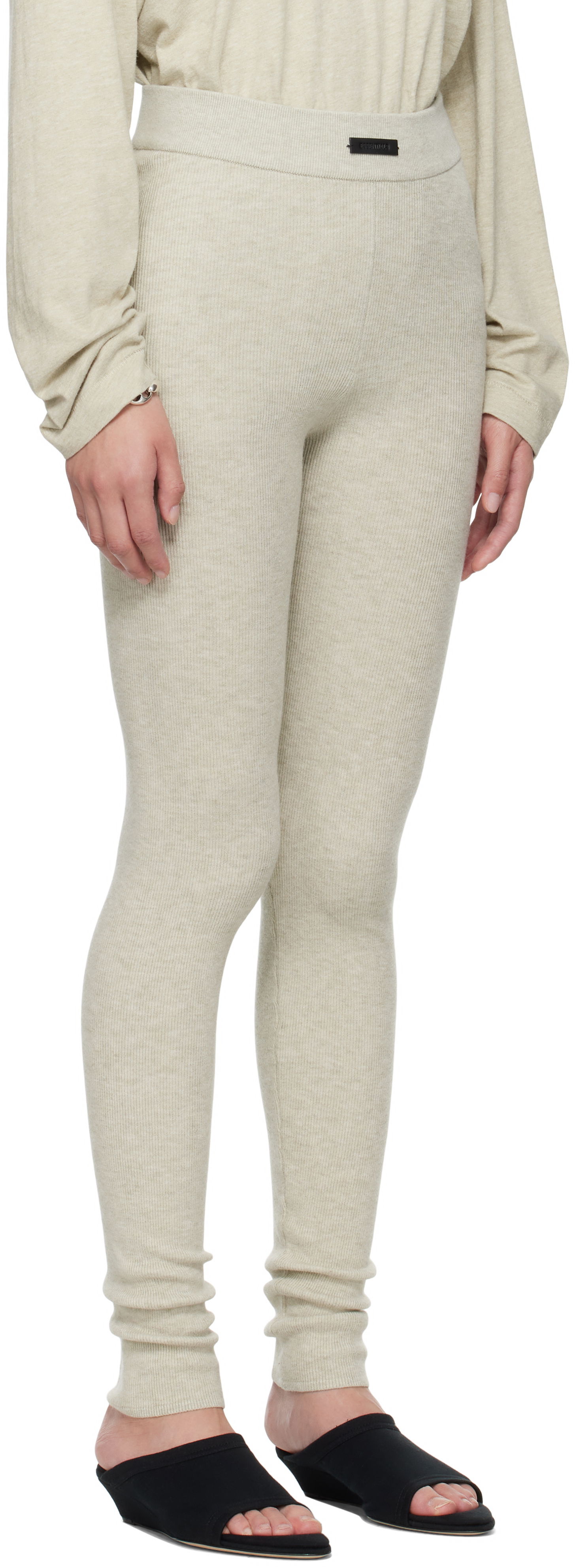 Leggingsit Fear of God Fear of God ESSENTIALS Soft Rib Leggings Beige | 192SP257492FW, 1