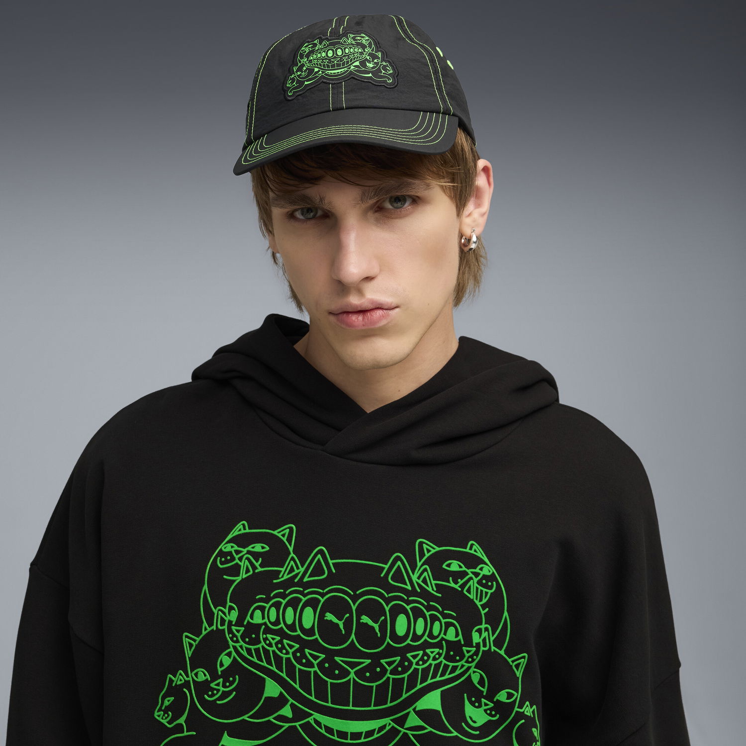 Korkki Puma RIPNDIP Dad Cap with Neon Green Details Monivärinen | 026595_01, 1