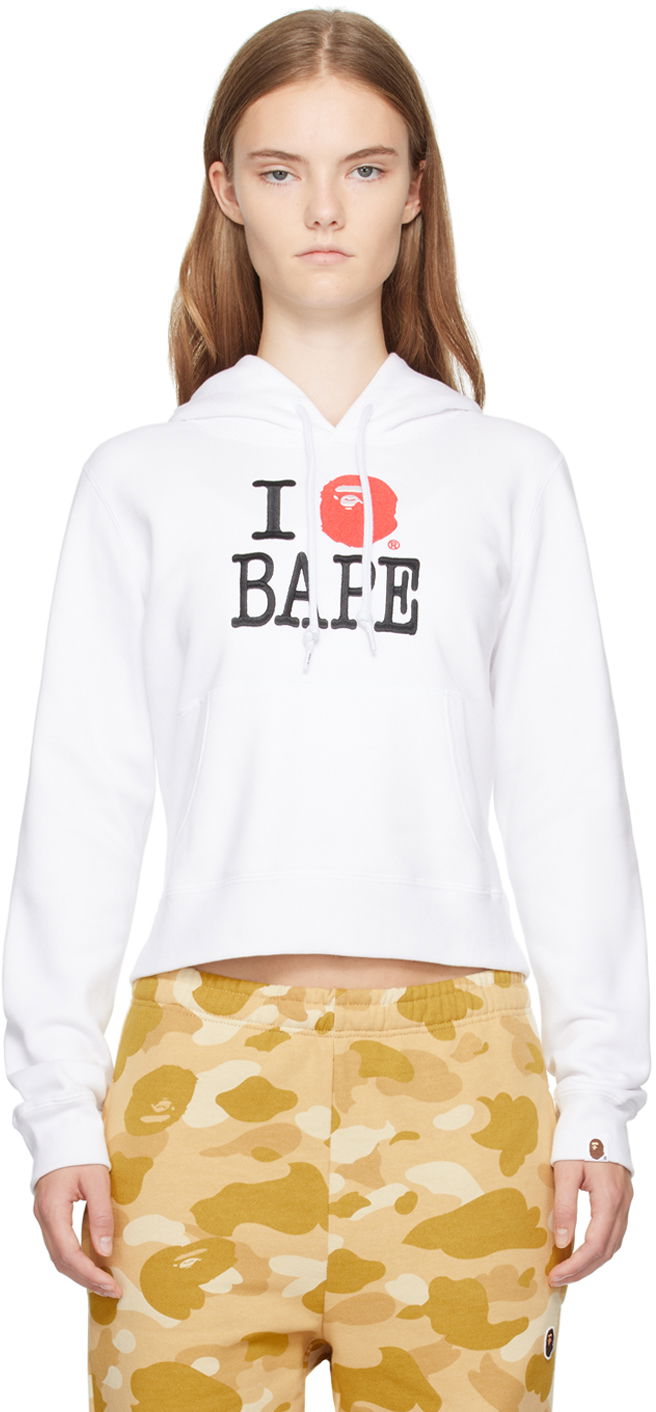 Huppari BAPE 'I Love' Hoodie Valkoinen | 001PPK802002L