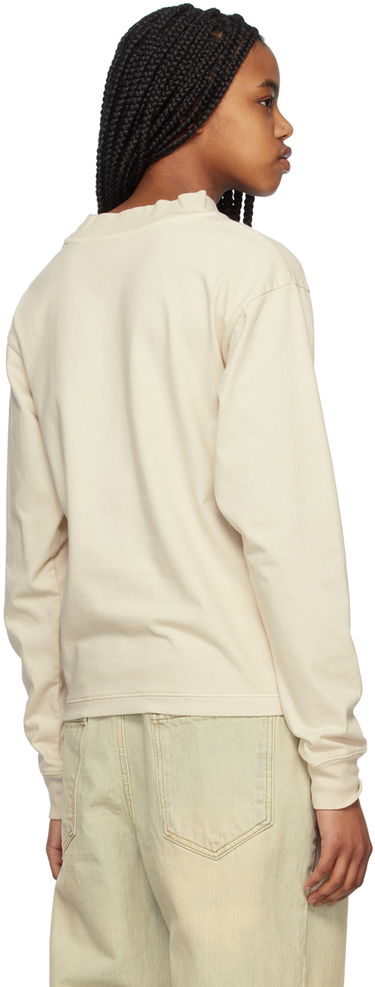 Villapaita We11done We11done Crewneck Long Sleeve T-Shirt with Bunny Print Beige | WD-TT1-23-792-U-IV, 2