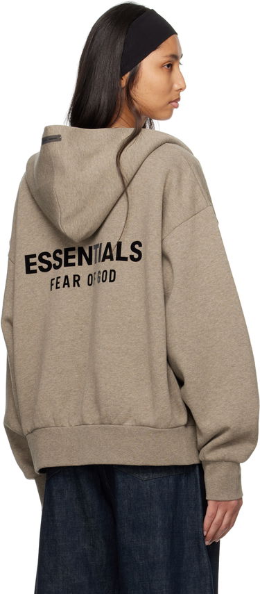 Huppari Fear of God Fear of God ESSENTIALS Classic Full Zip-Up Hoodie Harmaa | 192AS254781F, 2