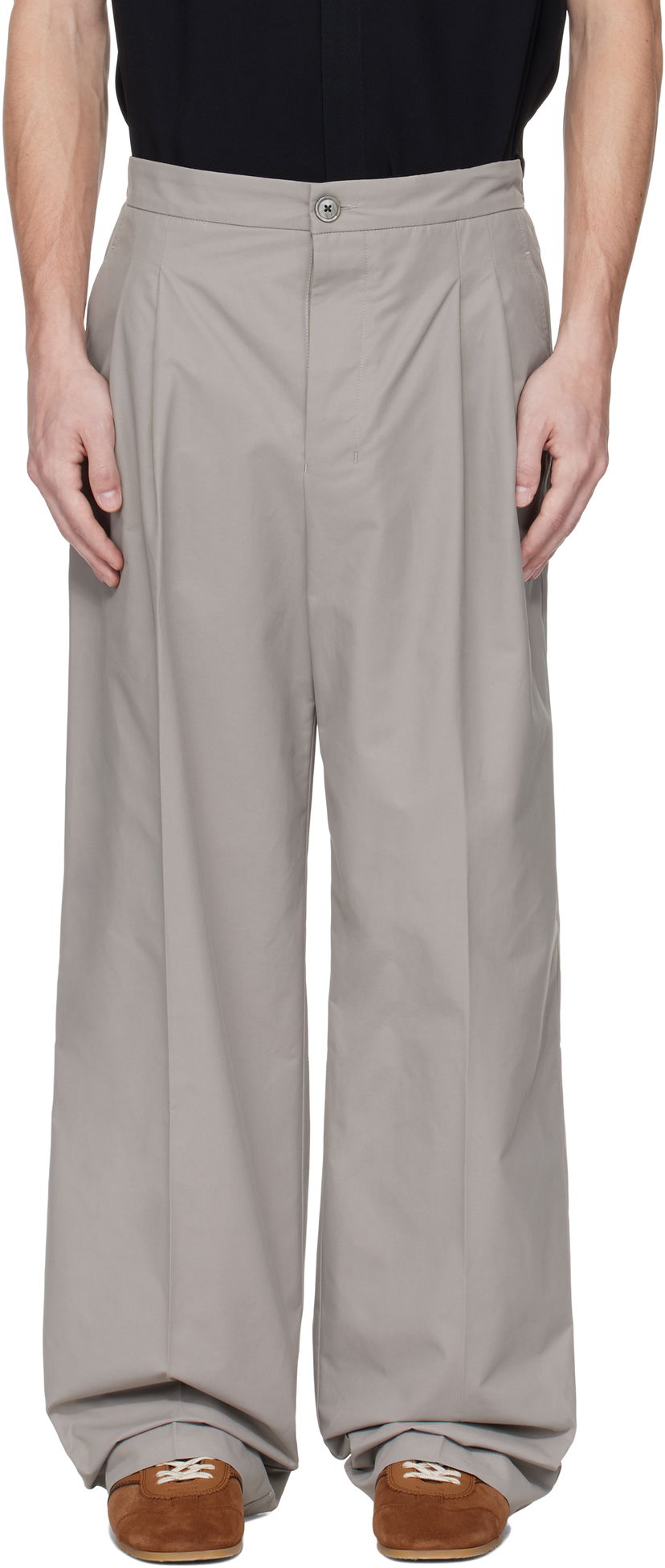 Housut AMI AMI Paris Large Trousers Harmaa | HTR432.CO0101
