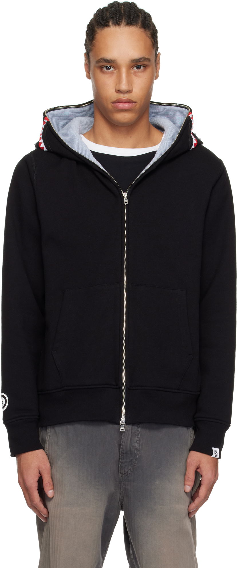 Huppari BAPE A Bathing Ape 2nd Shark Full Zip Hoodie Musta | 001ZPK701006M